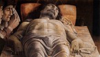 Cristo morto di Andrea Mantegna, dipinto esposto nella pinacoteca di Brera, a Milano (ANSA)