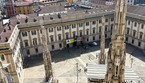 Palazzo reale di Milano, sede di mostre ed eventi, visto dalle guglie del Duomo (ANSA)