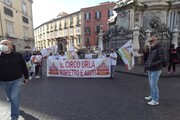 Napoli, tra i lavoratori dello spettacolo in protesta anche quelli del circo
