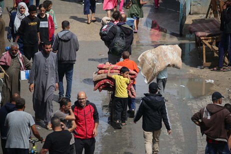 Evacuação em Rafah, no sul da Faixa de Gaza